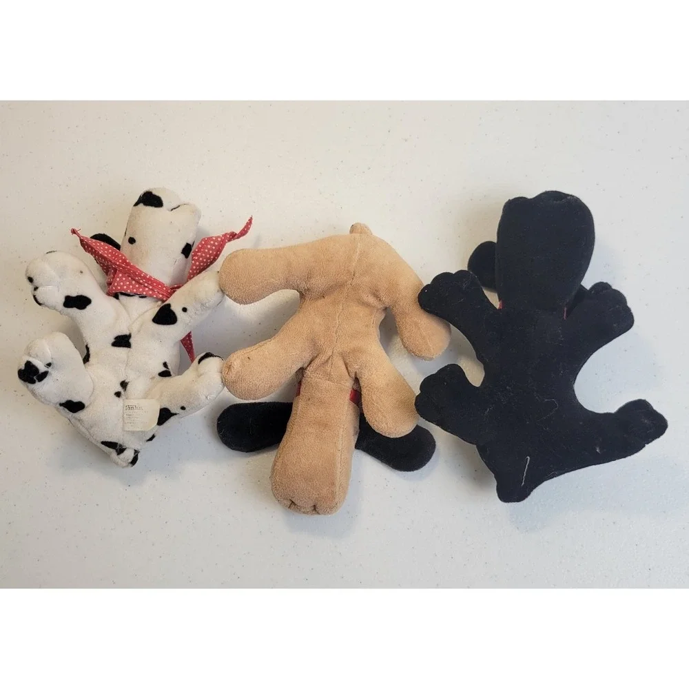 Pound Puppies Plush Dog Lot of 3 Small Multicolor Vtg 90s Bean Bag Toys